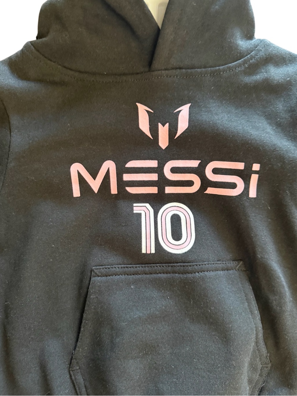 Lionel MESSI 10 Black Kids Hoodie & Sweatpants Set with Pink LogoSize 2T NWT - Picture 2 of 11